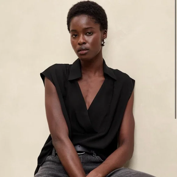 NWT Banana Republic Factory Collared Bib Top XL - Picture 7 of 7